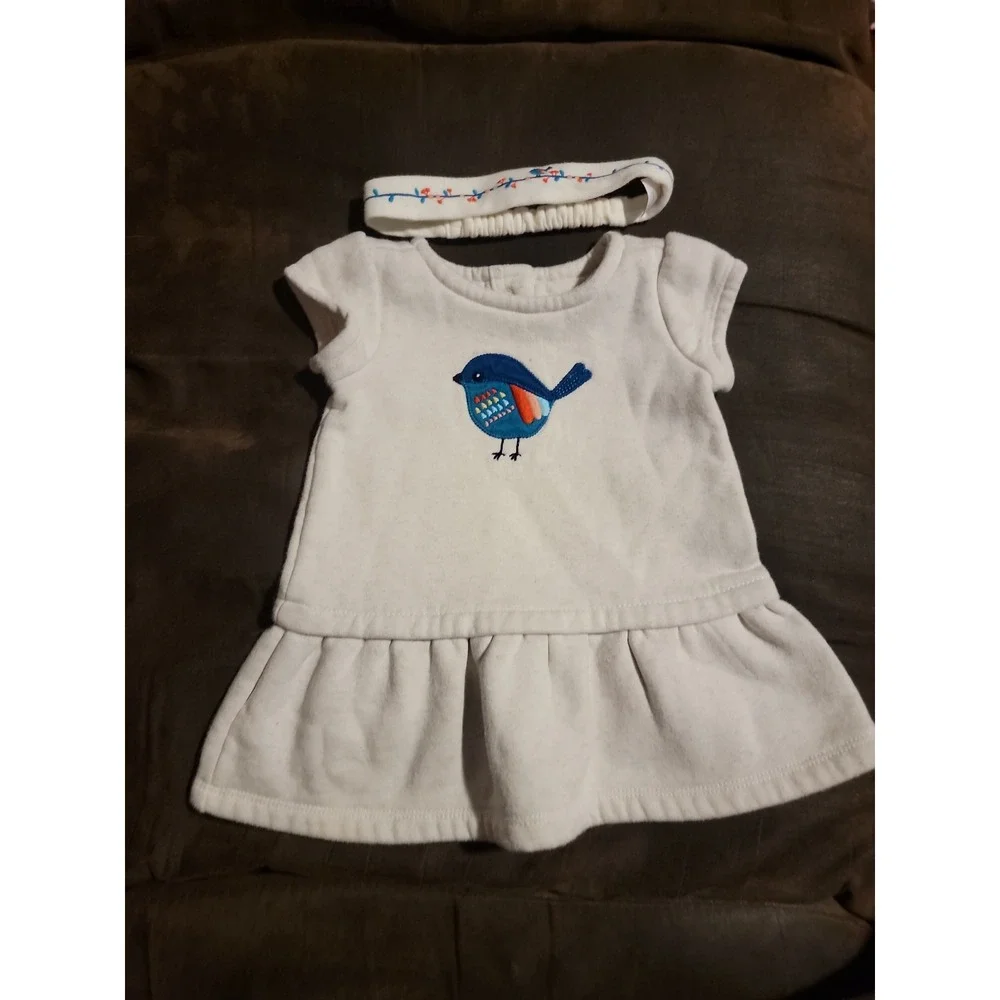 Gymboree forest friends layette line bird dress and headband 3‎ 6 months